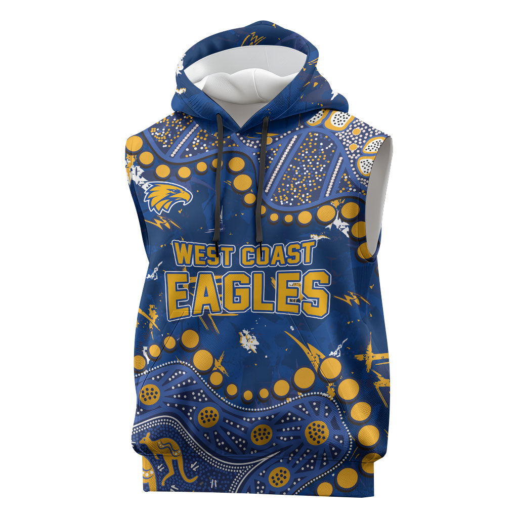Personalized West Coast Eagles Sleeveless Hoodie Aboriginal Pattern with Graffiti Style
