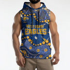 Personalized West Coast Eagles Sleeveless Hoodie Aboriginal Pattern with Graffiti Style