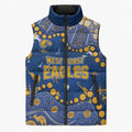 Personalized West Coast Eagles Sleeveless Puffer Jacket Aboriginal Pattern with Graffiti Style