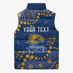 Personalized West Coast Eagles Sleeveless Puffer Jacket Aboriginal Pattern with Graffiti Style