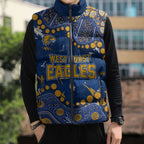 Personalized West Coast Eagles Sleeveless Puffer Jacket Aboriginal Pattern with Graffiti Style