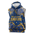 Personalized West Coast Eagles Sleeveless Zip Hoodie Aboriginal Pattern with Graffiti Style