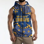 Personalized West Coast Eagles Sleeveless Zip Hoodie Aboriginal Pattern with Graffiti Style