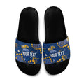 Personalized West Coast Eagles Slide Sandals Aboriginal Pattern with Graffiti Style