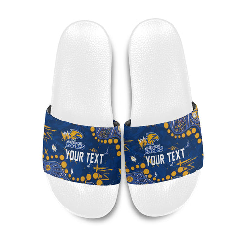 Personalized West Coast Eagles Slide Sandals Aboriginal Pattern with Graffiti Style