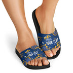Personalized West Coast Eagles Slide Sandals Aboriginal Pattern with Graffiti Style