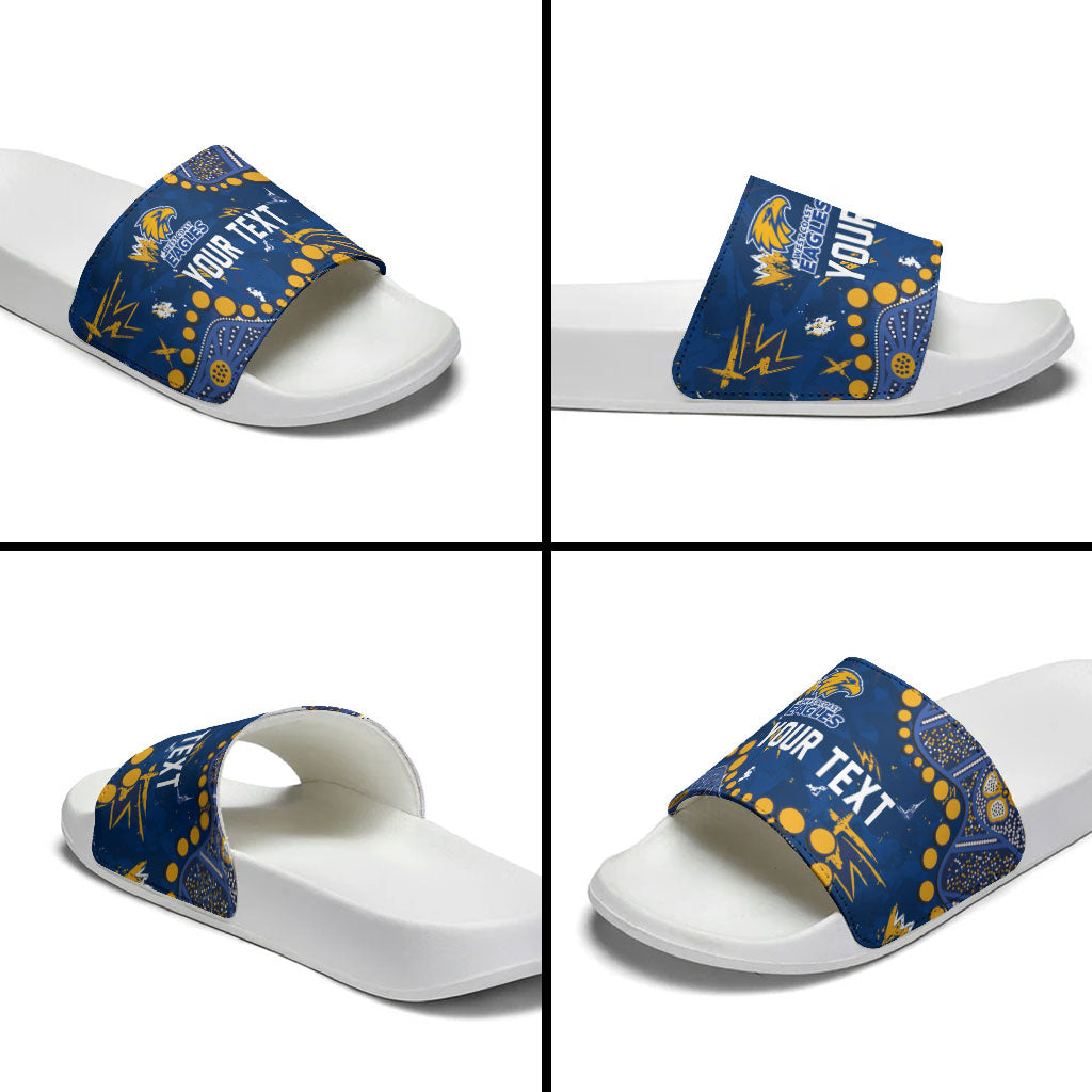 Personalized West Coast Eagles Slide Sandals Aboriginal Pattern with Graffiti Style