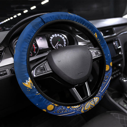 West Coast Eagles Steering Wheel Cover Aboriginal Pattern with Graffiti Style