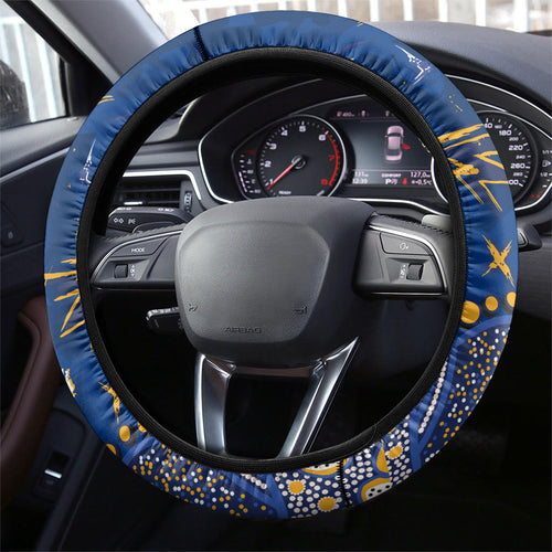West Coast Eagles Steering Wheel Cover Aboriginal Pattern with Graffiti Style