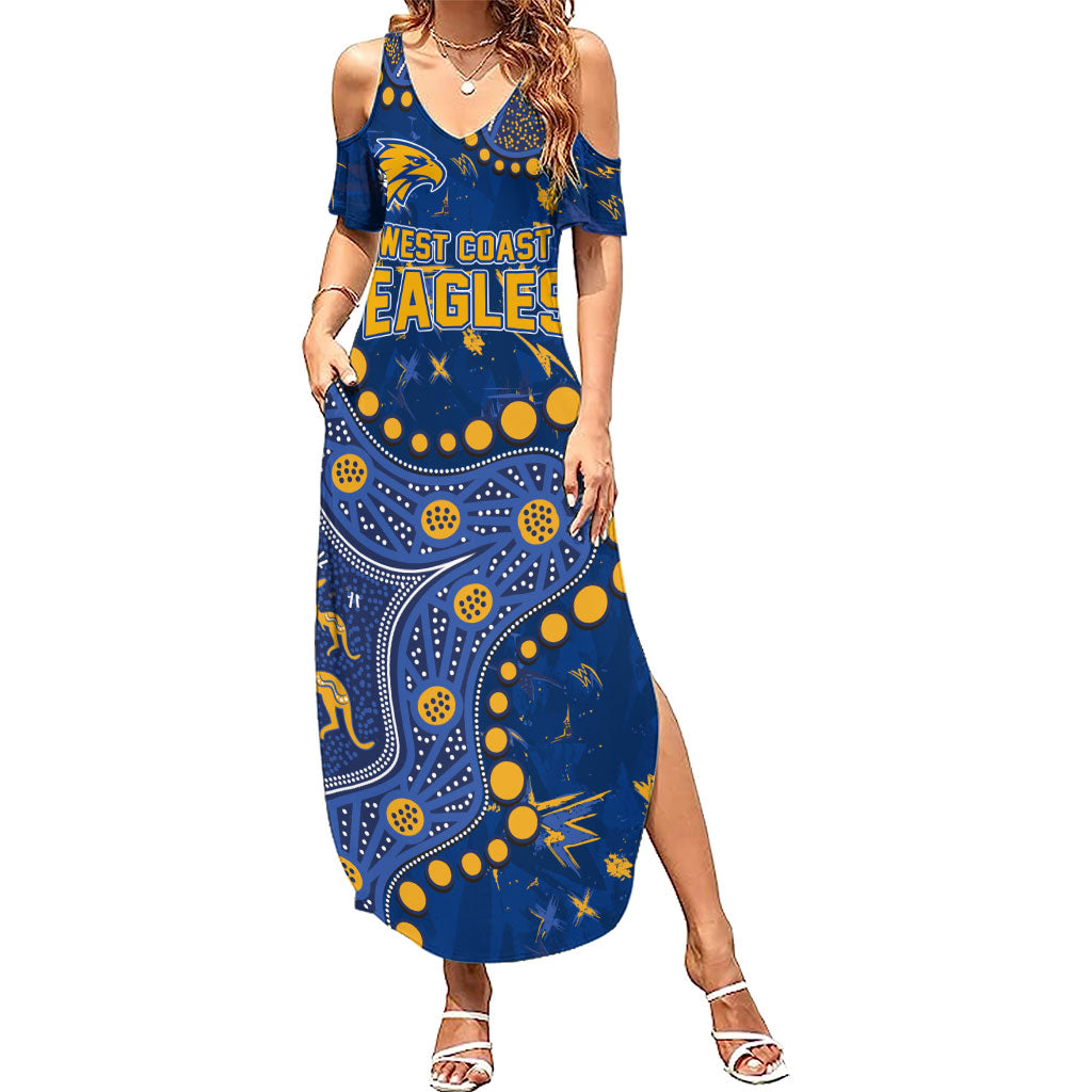 Personalized West Coast Eagles Summer Maxi Dress Aboriginal Pattern with Graffiti Style