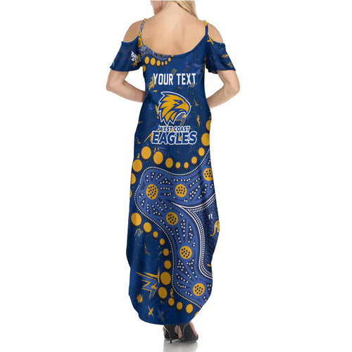 Personalized West Coast Eagles Summer Maxi Dress Aboriginal Pattern with Graffiti Style