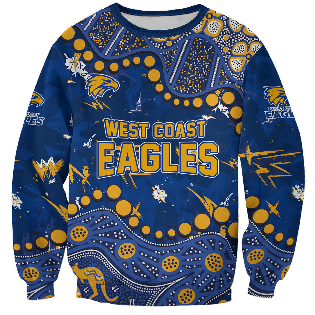 Personalized West Coast Eagles Sweatshirt Aboriginal Pattern with Graffiti Style