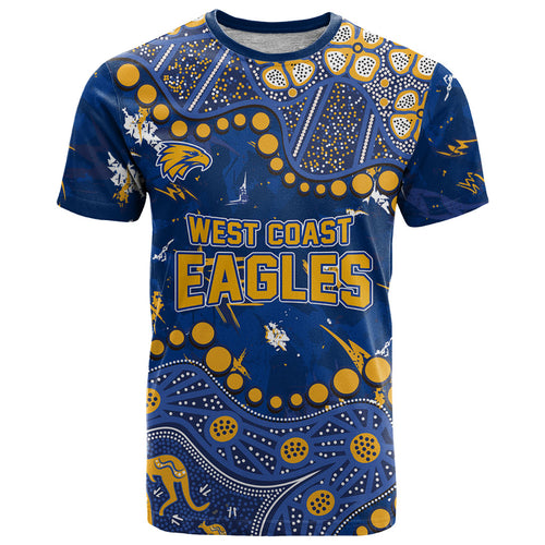 Personalized West Coast Eagles T Shirt Aboriginal Pattern with Graffiti Style
