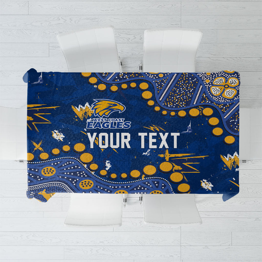 Personalized West Coast Eagles Tablecloth Aboriginal Pattern with Graffiti Style