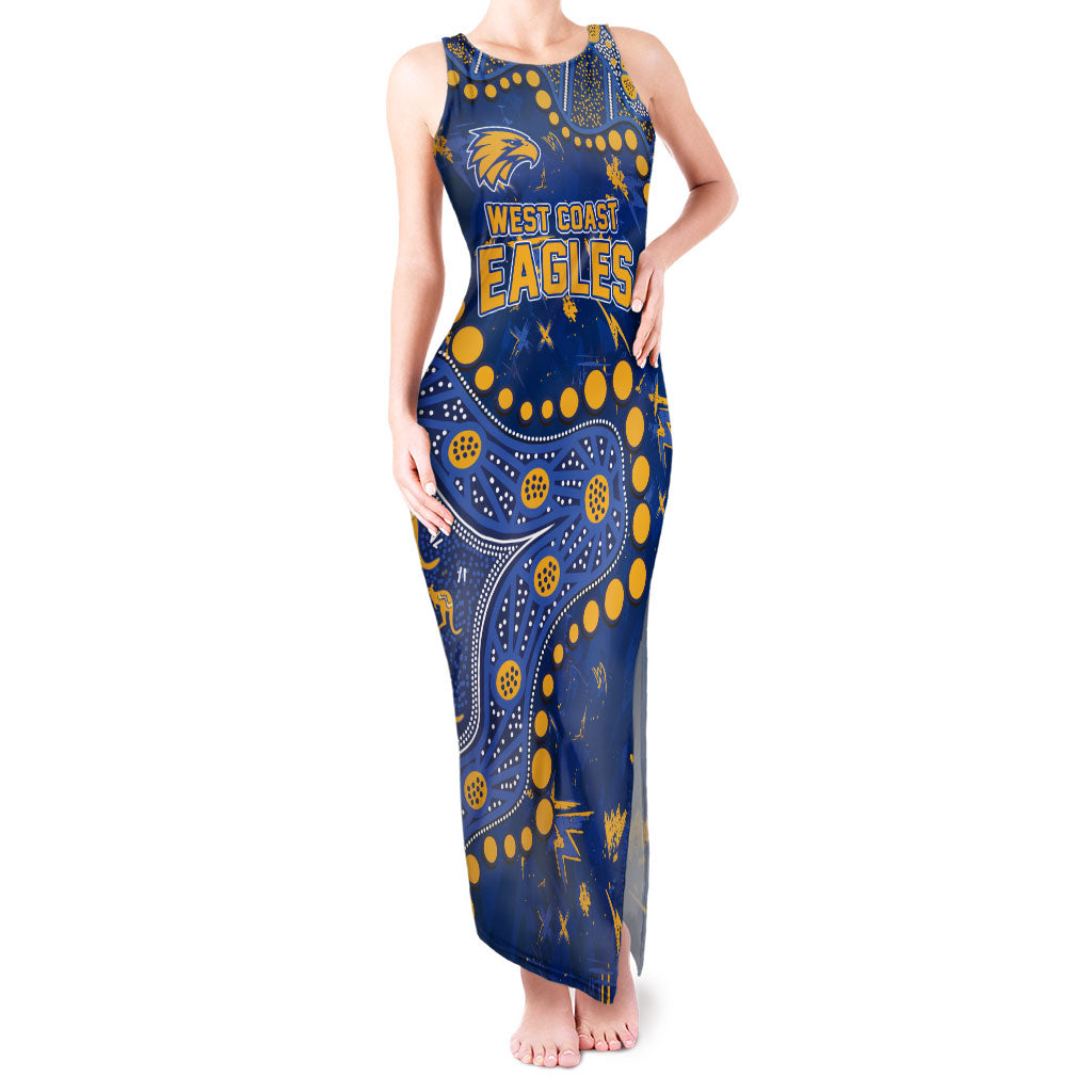 Personalized West Coast Eagles Tank Maxi Dress Aboriginal Pattern with Graffiti Style