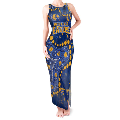 Personalized West Coast Eagles Tank Maxi Dress Aboriginal Pattern with Graffiti Style