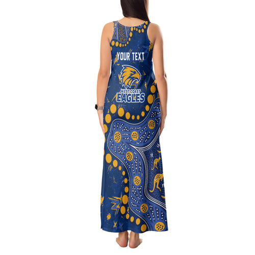 Personalized West Coast Eagles Tank Maxi Dress Aboriginal Pattern with Graffiti Style