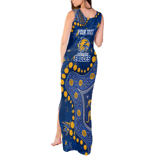 Personalized West Coast Eagles Tank Maxi Dress Aboriginal Pattern with Graffiti Style