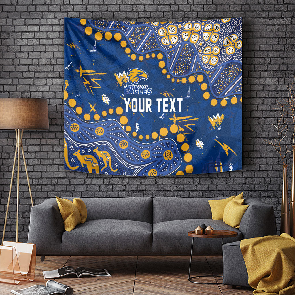 Personalized West Coast Eagles Tapestry Aboriginal Pattern with Graffiti Style