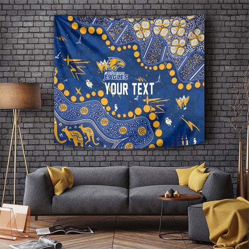 Personalized West Coast Eagles Tapestry Aboriginal Pattern with Graffiti Style