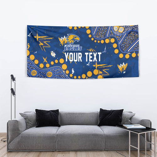 Personalized West Coast Eagles Tapestry Aboriginal Pattern with Graffiti Style