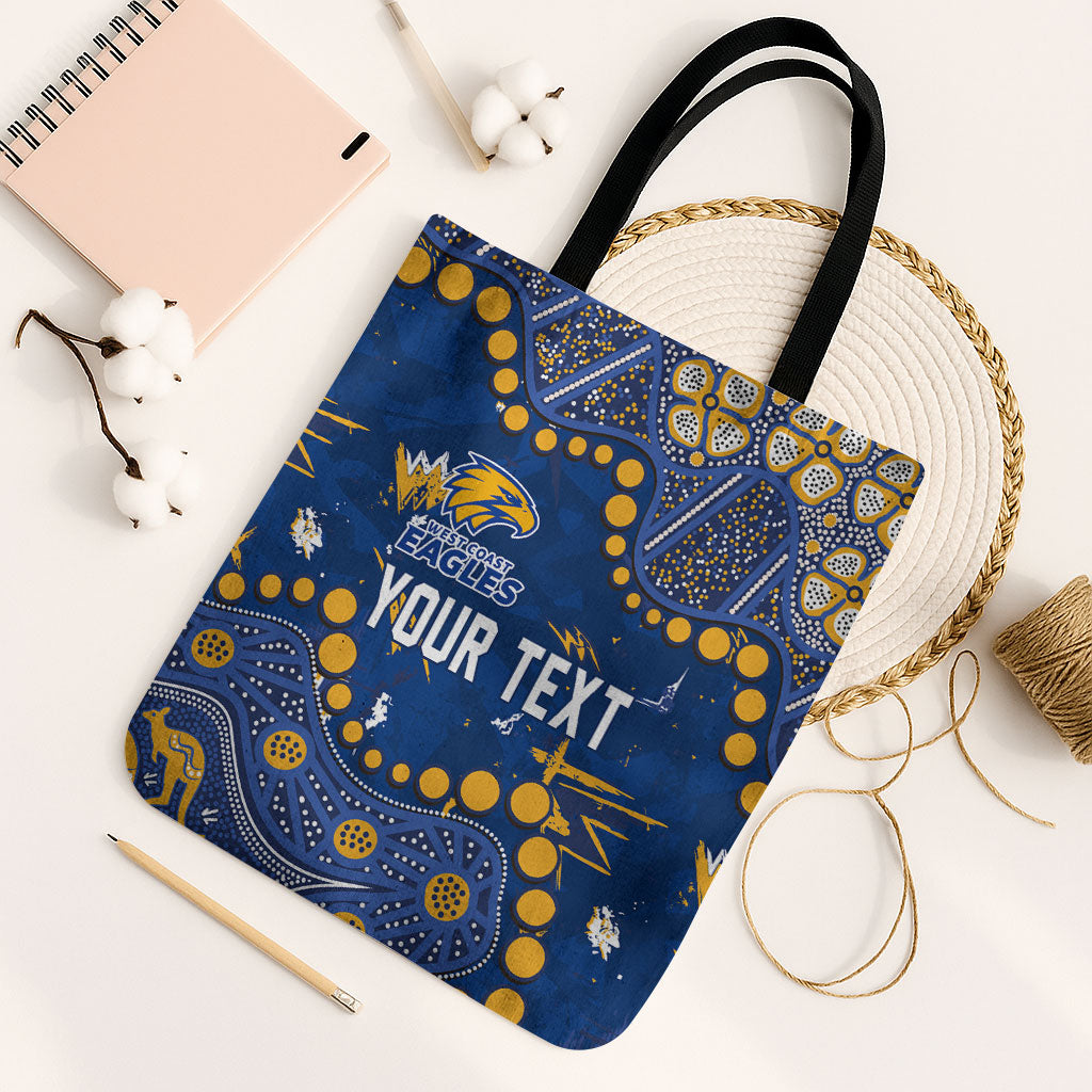 Personalized West Coast Eagles Tote Bag Aboriginal Pattern with Graffiti Style