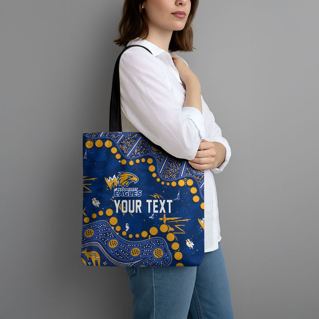 Personalized West Coast Eagles Tote Bag Aboriginal Pattern with Graffiti Style