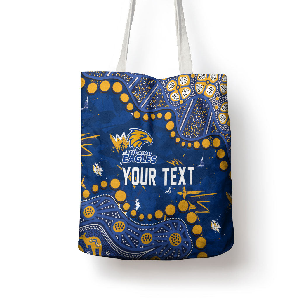 Personalized West Coast Eagles Tote Bag Aboriginal Pattern with Graffiti Style
