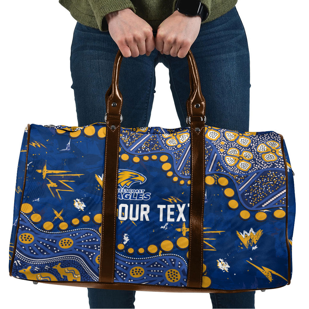 Personalized West Coast Eagles Travel Bag Aboriginal Pattern with Graffiti Style