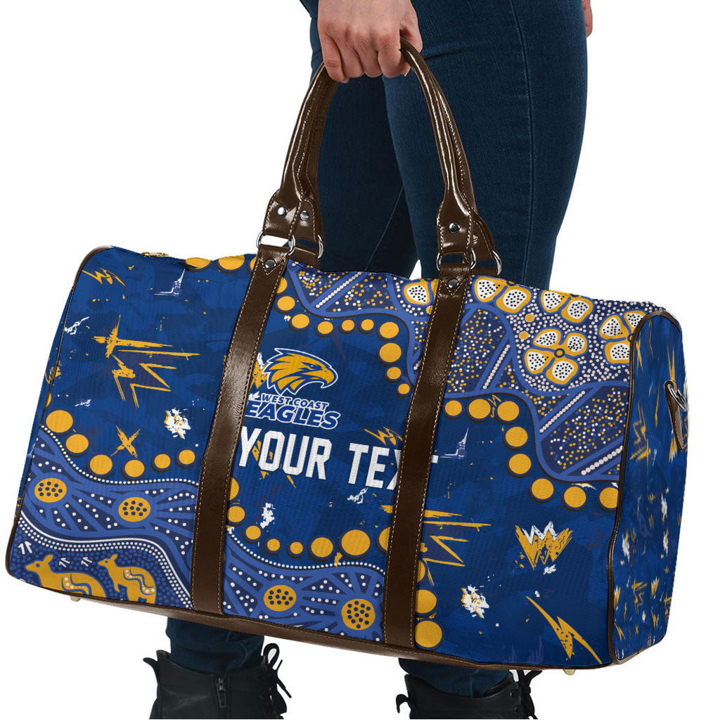 Personalized West Coast Eagles Travel Bag Aboriginal Pattern with Graffiti Style