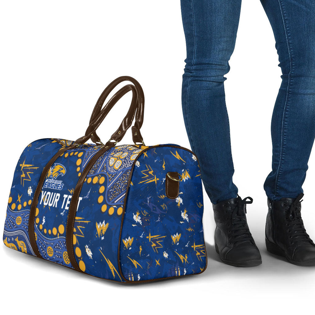 Personalized West Coast Eagles Travel Bag Aboriginal Pattern with Graffiti Style