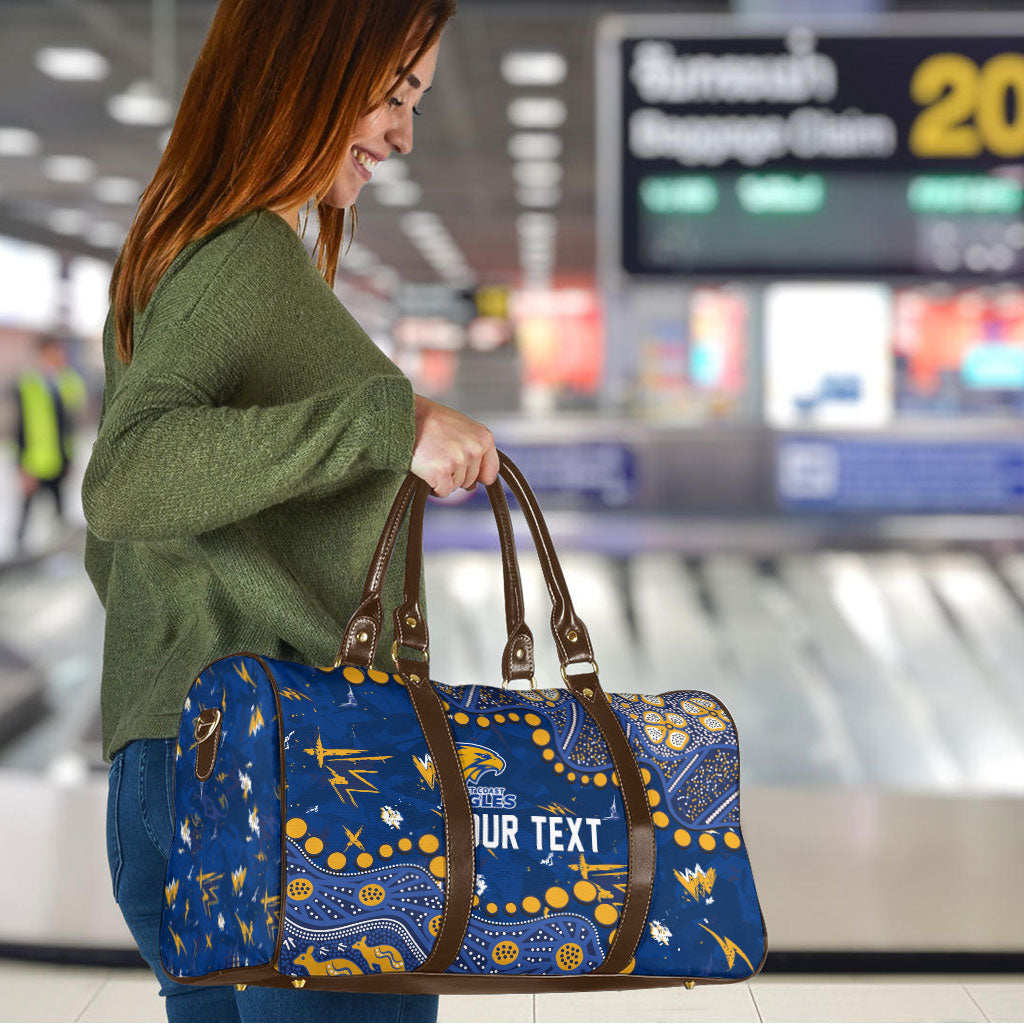 Personalized West Coast Eagles Travel Bag Aboriginal Pattern with Graffiti Style