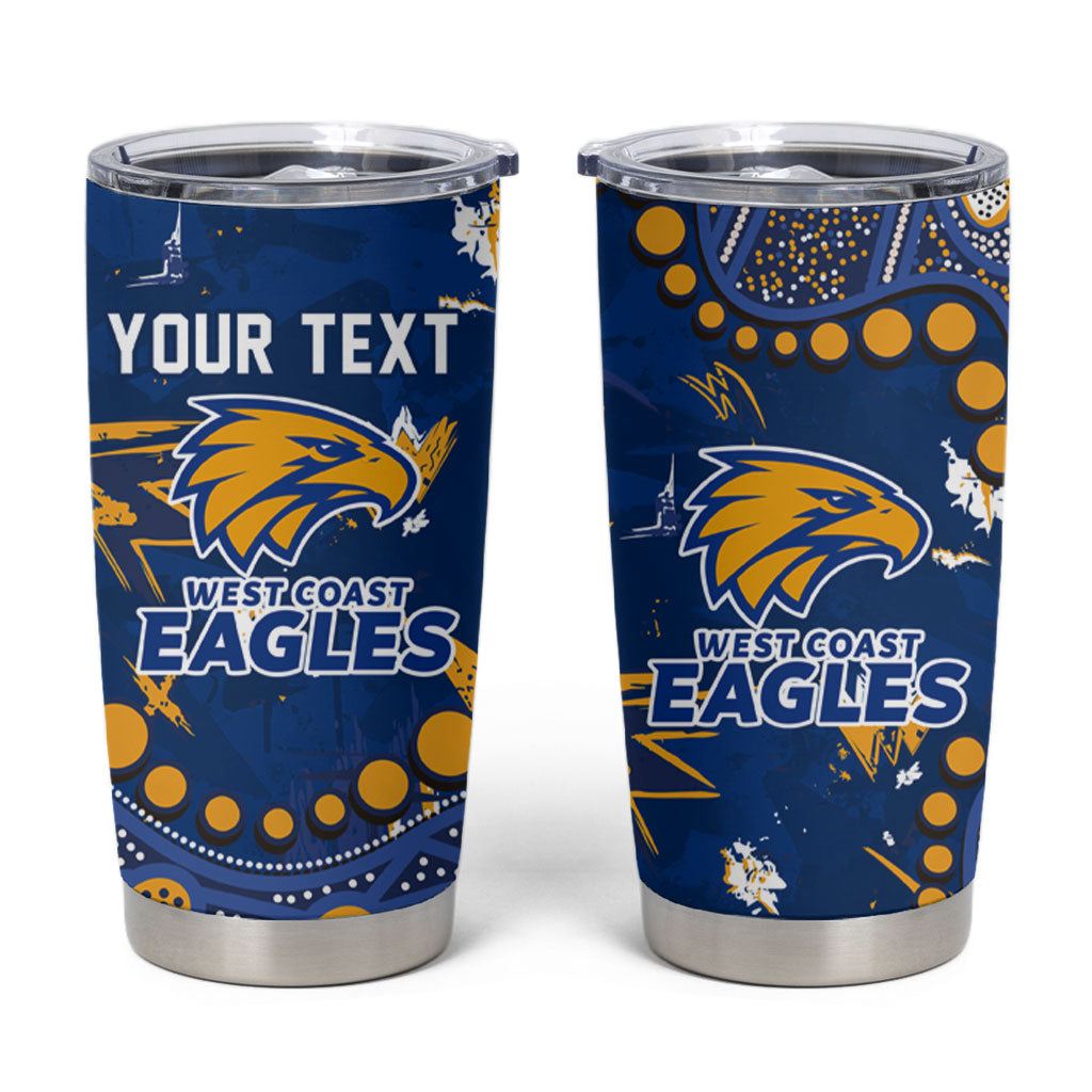Personalized West Coast Eagles Tumbler Cup Aboriginal Pattern with Graffiti Style
