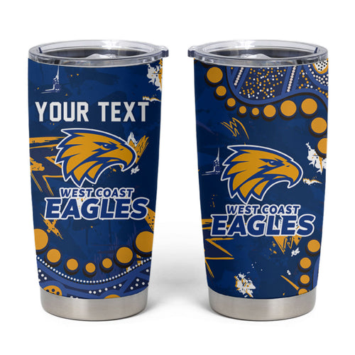Personalized West Coast Eagles Tumbler Cup Aboriginal Pattern with Graffiti Style