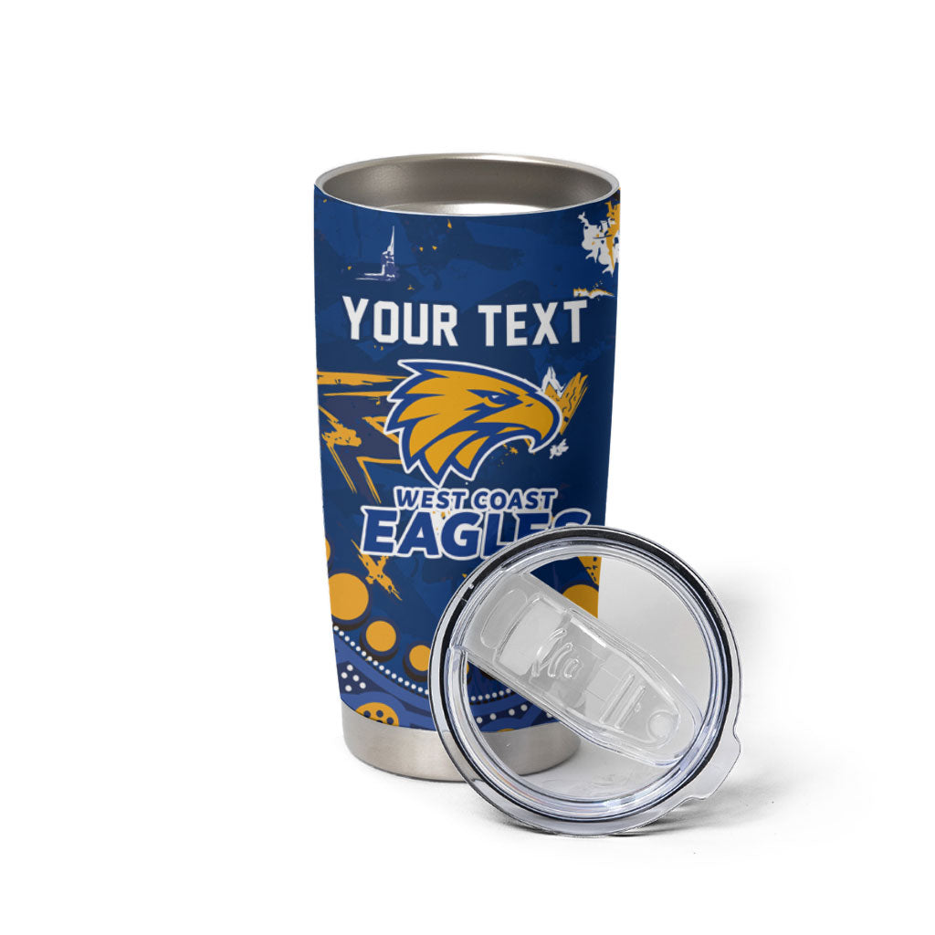 Personalized West Coast Eagles Tumbler Cup Aboriginal Pattern with Graffiti Style