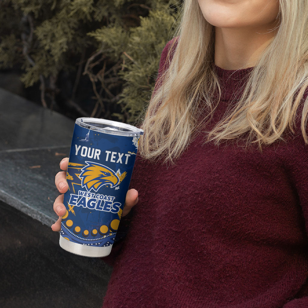 Personalized West Coast Eagles Tumbler Cup Aboriginal Pattern with Graffiti Style