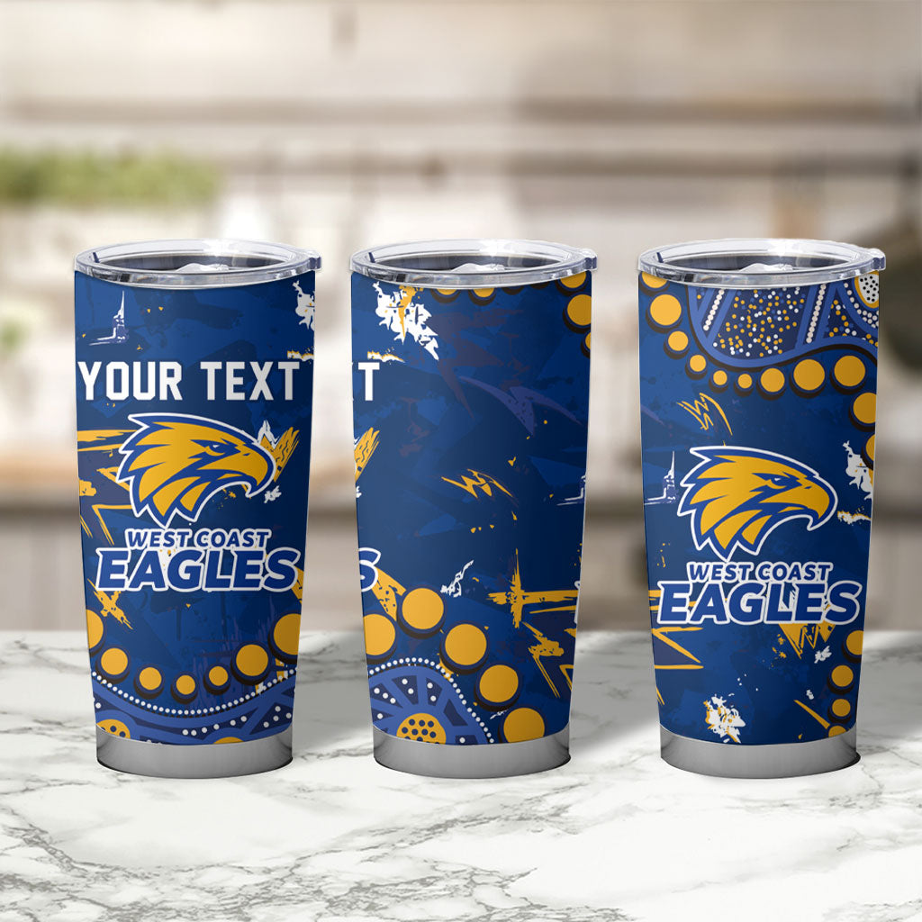 Personalized West Coast Eagles Tumbler Cup Aboriginal Pattern with Graffiti Style