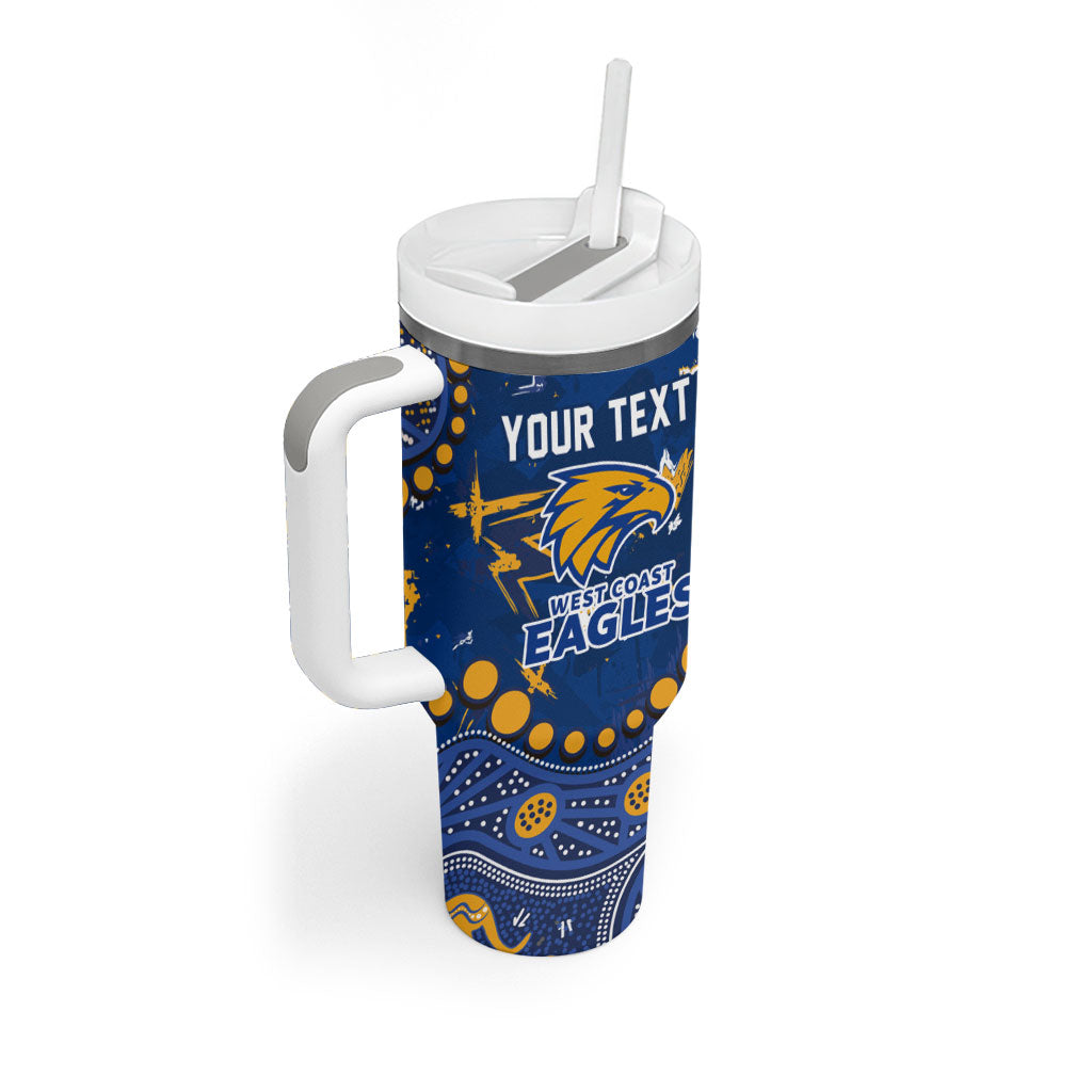 Personalized West Coast Eagles Tumbler With Handle Aboriginal Pattern with Graffiti Style