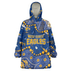 Personalized West Coast Eagles Wearable Blanket Hoodie Aboriginal Pattern with Graffiti Style