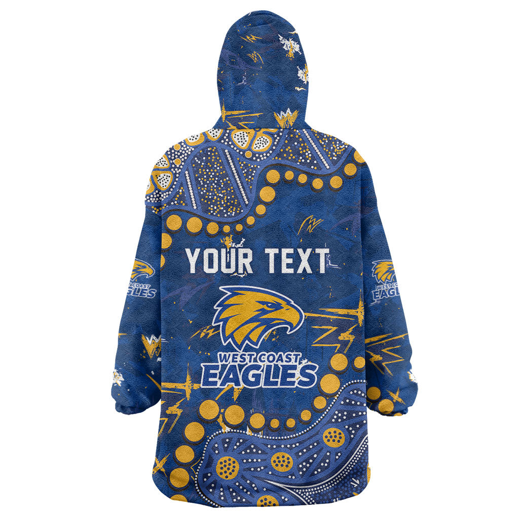 Personalized West Coast Eagles Wearable Blanket Hoodie Aboriginal Pattern with Graffiti Style
