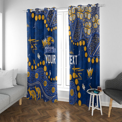 Personalized West Coast Eagles Window Curtain Aboriginal Pattern with Graffiti Style