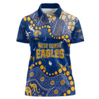 Personalized West Coast Eagles Women Polo Shirt Aboriginal Pattern with Graffiti Style