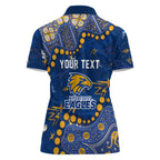 Personalized West Coast Eagles Women Polo Shirt Aboriginal Pattern with Graffiti Style