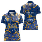 Personalized West Coast Eagles Women Polo Shirt Aboriginal Pattern with Graffiti Style