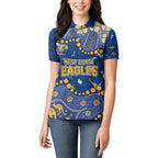 Personalized West Coast Eagles Women Polo Shirt Aboriginal Pattern with Graffiti Style
