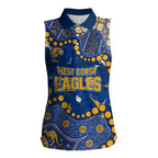 Personalized West Coast Eagles Women Sleeveless Polo Shirt Aboriginal Pattern with Graffiti Style