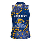 Personalized West Coast Eagles Women Sleeveless Polo Shirt Aboriginal Pattern with Graffiti Style