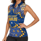 Personalized West Coast Eagles Women Sleeveless Polo Shirt Aboriginal Pattern with Graffiti Style