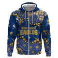 Personalized West Coast Eagles Zip Hoodie Aboriginal Pattern with Graffiti Style