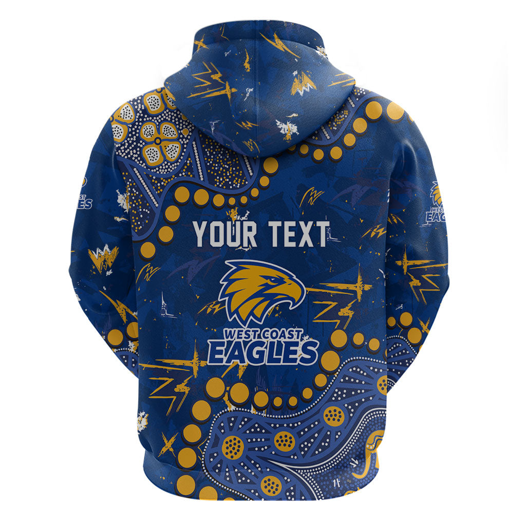 Personalized West Coast Eagles Zip Hoodie Aboriginal Pattern with Graffiti Style